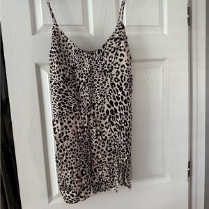 Leopard Print Women's Dress With Small Leg Slit